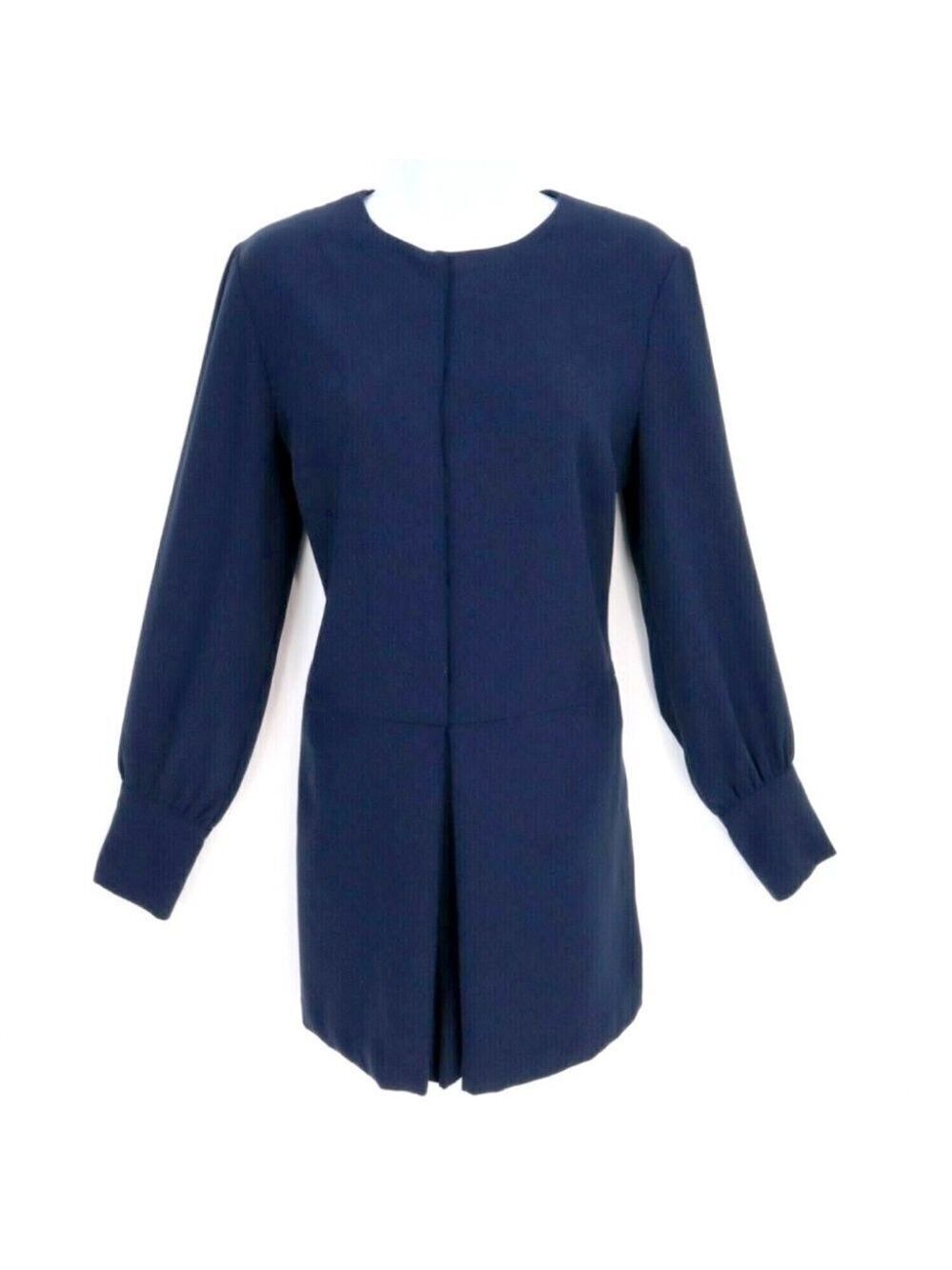 ** Zara Navy Button Front Long Sleeve Suit Romper Size L